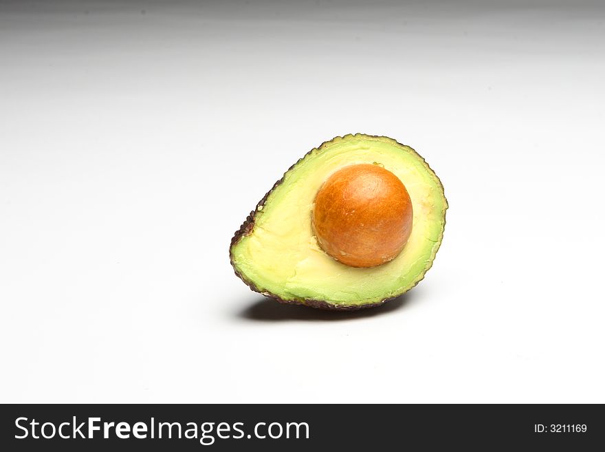 Avocado cut in half shoot in studio