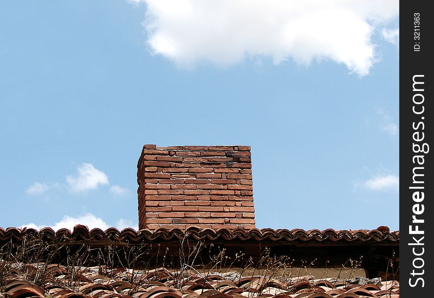 House roof and clear sky