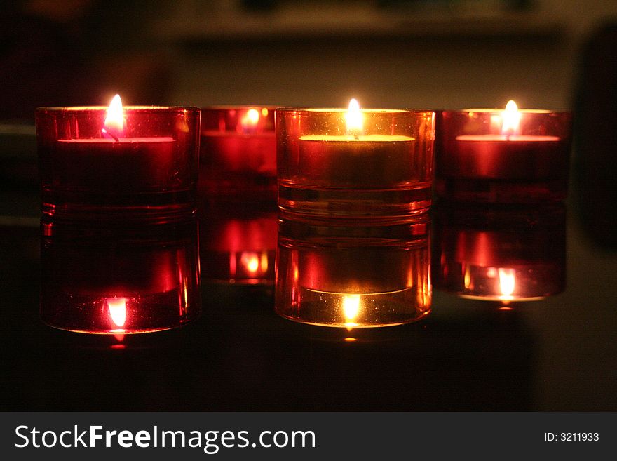Beautiful red and yellow candles
