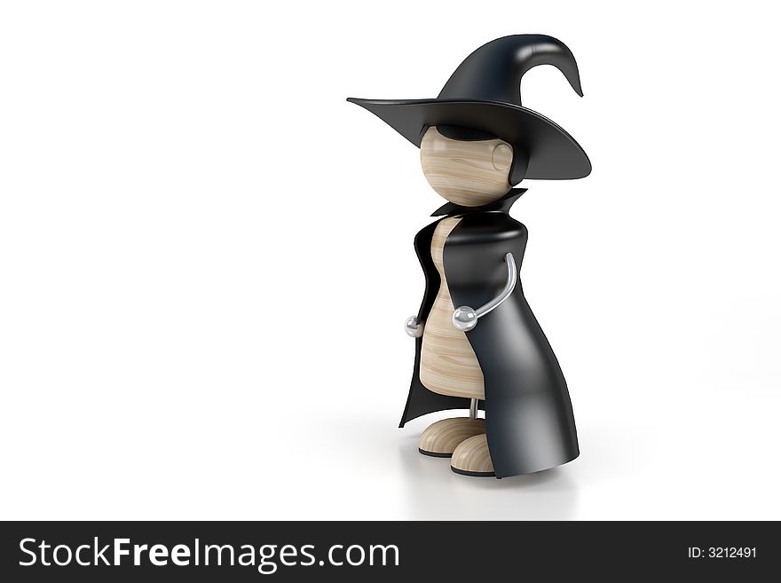 Halloween. witch abstract 3d model