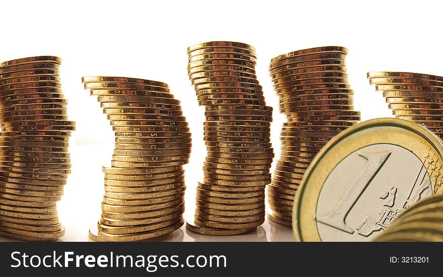 Euro a coin on a white background. Euro a coin on a white background