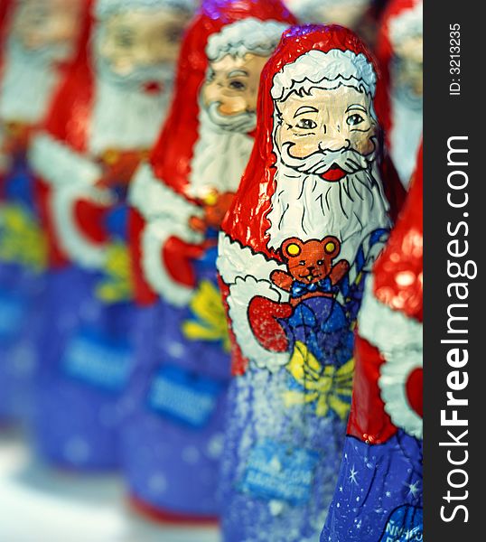 Sweets chocolate in the form of Santa Claus. Sweets chocolate in the form of Santa Claus