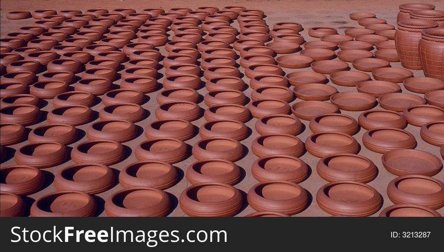 The earthenware pots is hand made for centuries.