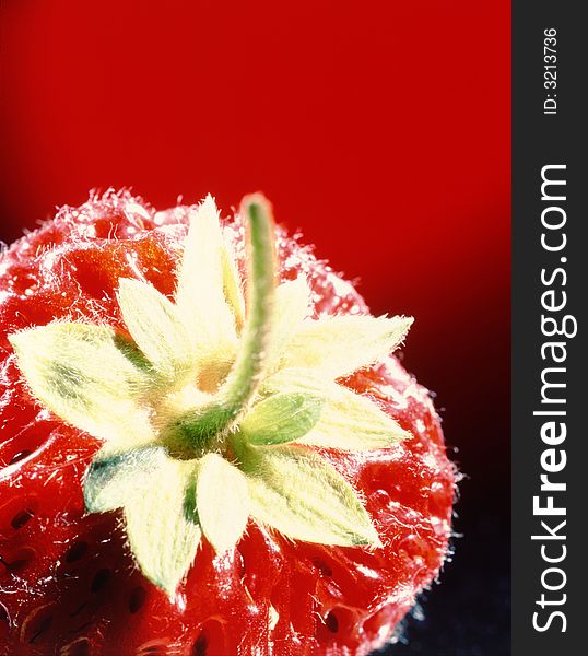Strawberry on a red background