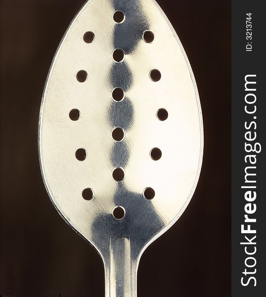 Spoon on a black background