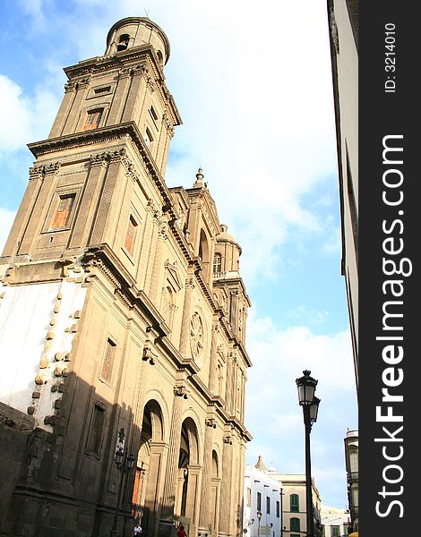 Cathedral of Las Palmas, Great Canary, in colonial style. Cathedral of Las Palmas, Great Canary, in colonial style