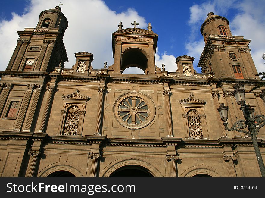Cathedral of Las Palmas, Great Canary, in colonial style. Cathedral of Las Palmas, Great Canary, in colonial style