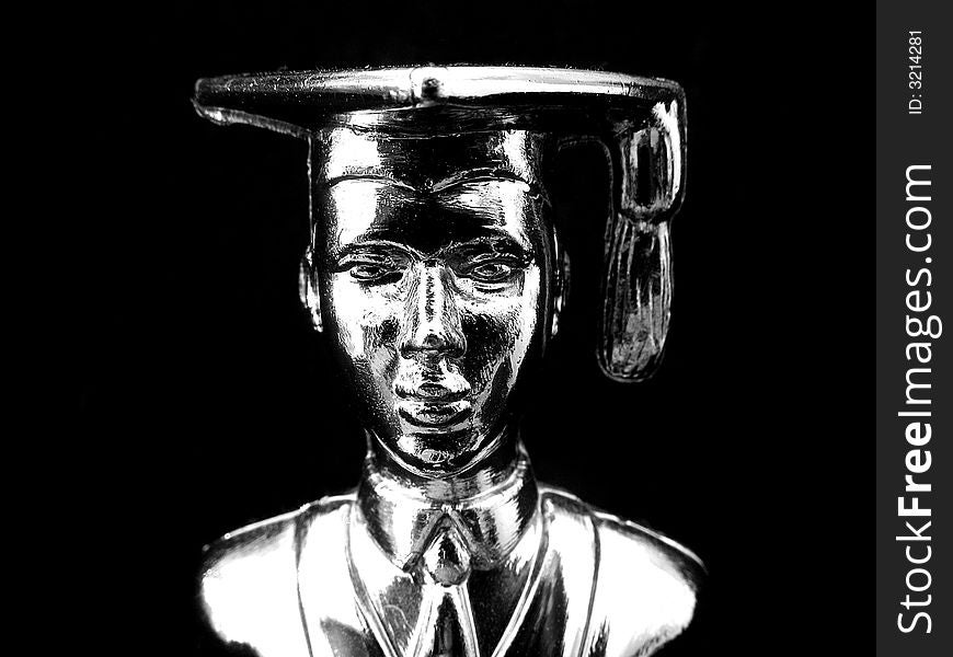 Figure of student in black and white colors