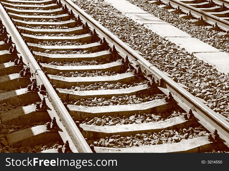 Railway in sepia