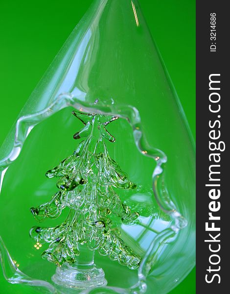 Glass Christmas tree in a glass teardrop