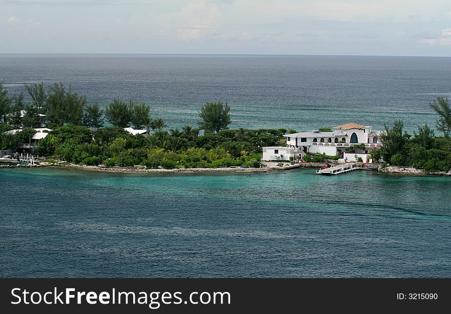 Caribbean home near clear blue water