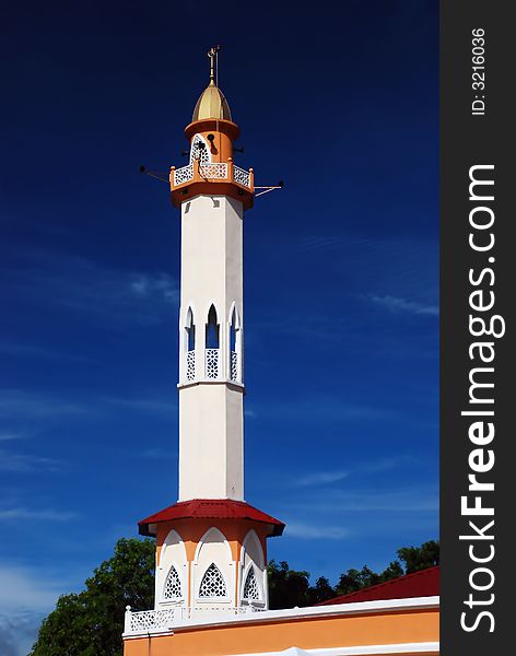 Beautiful mosque image on the blue sky background