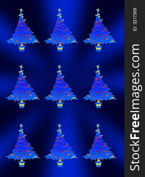 Christmas Tree In Blue