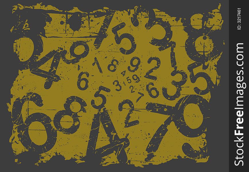 Tan Grunge Illustration with Acid Etched Numbers (Layered Vector). Tan Grunge Illustration with Acid Etched Numbers (Layered Vector)