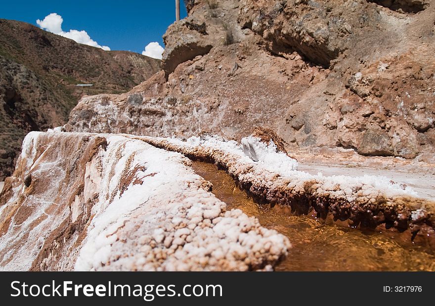 Ancient Salt basins used since the times of the Incas at Maras, Peru