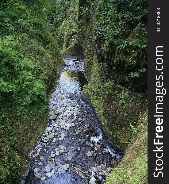 Top of Horsetail Falls in the Columbia River Gorge in Oregon. Top of Horsetail Falls in the Columbia River Gorge in Oregon.