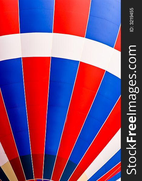 National colors of red white and blue on a canvas of a hot air balloon. National colors of red white and blue on a canvas of a hot air balloon