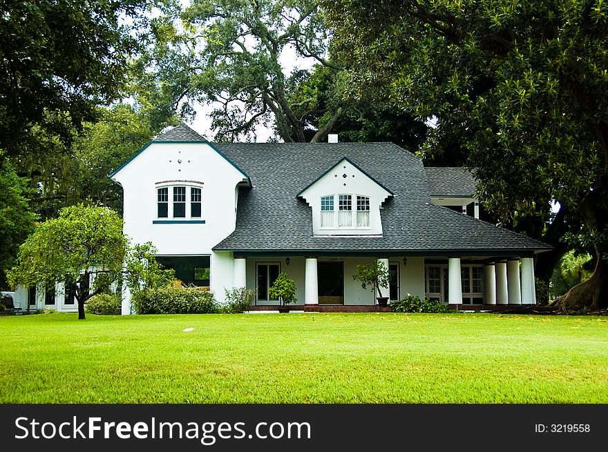 US style dwelling in leafy green surroundings. US style dwelling in leafy green surroundings