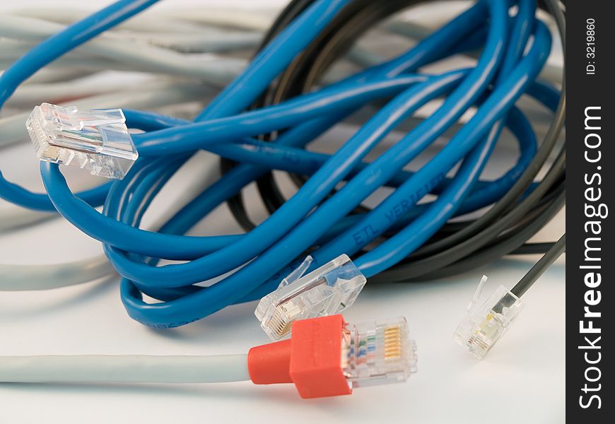 Variety of different color network cables