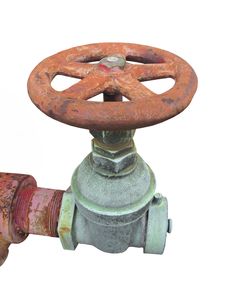 Old Control Valve Isolated Stock Photo