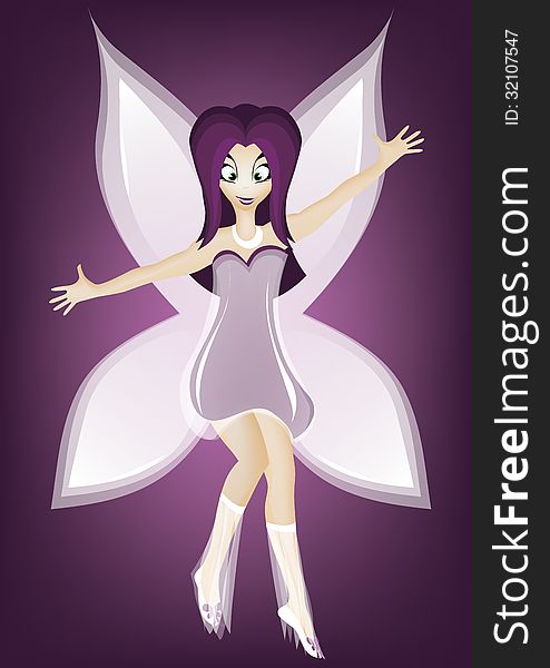 Vector image of purple fairy