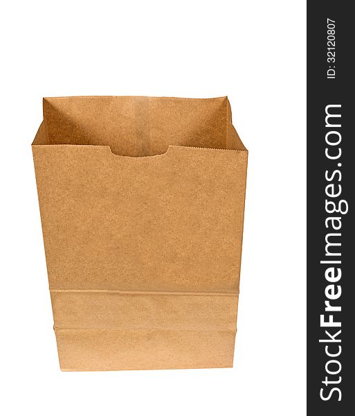 Brown Bag Opened Isolated On White