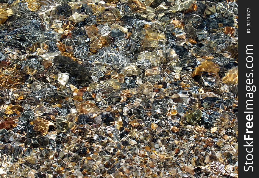 A clear water picture of rocks under the water. A clear water picture of rocks under the water