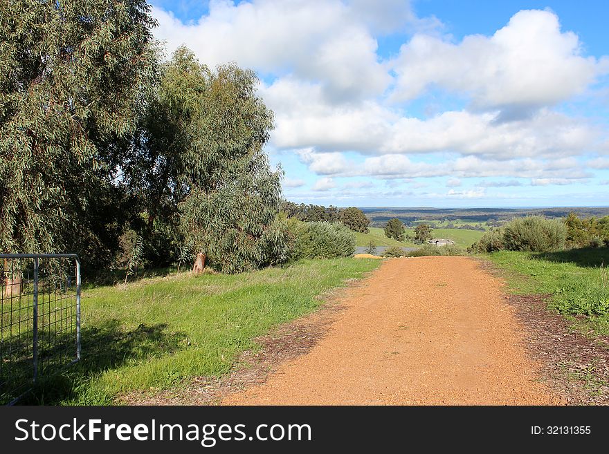 Gravel Road In Darling Ranges Western Australia Near Crooked Brook.