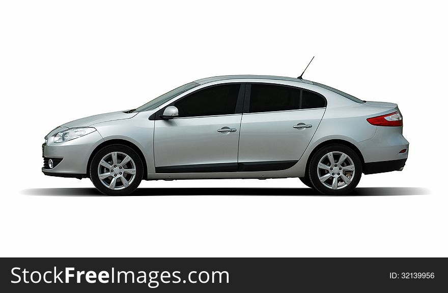 White car on white background. White car on white background