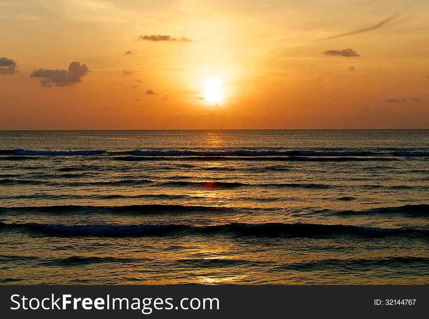 Beautiful Sunset on Indian Ocean Coastline
