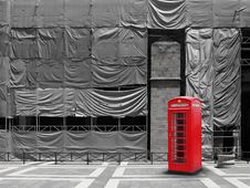 Red Telephone Booth Canvas Background Royalty Free Stock Images Red Telephone Booth Canvas Background Royalty Free Stock Images