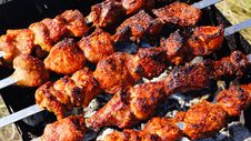 Juicy Slices Of Meat Prepare On Fire Stock Images Juicy Slices Of Meat Prepare On Fire Stock Images
