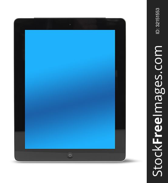 Tablet computer front isolated