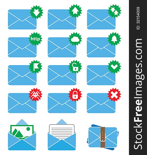 Email icons for your website, application, or presentation.