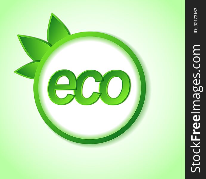 Eco friendly icon on frame.