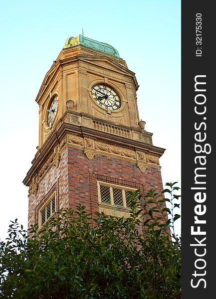 A photo of old historical clock tower at St Kilda, Melbourne, Australia.