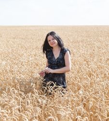 Girl On The Field With Wheat Stock Photo Girl On The Field With Wheat Stock Photo