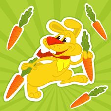 Rabbit With Carrots Royalty Free Stock Image Rabbit With Carrots Royalty Free Stock Image