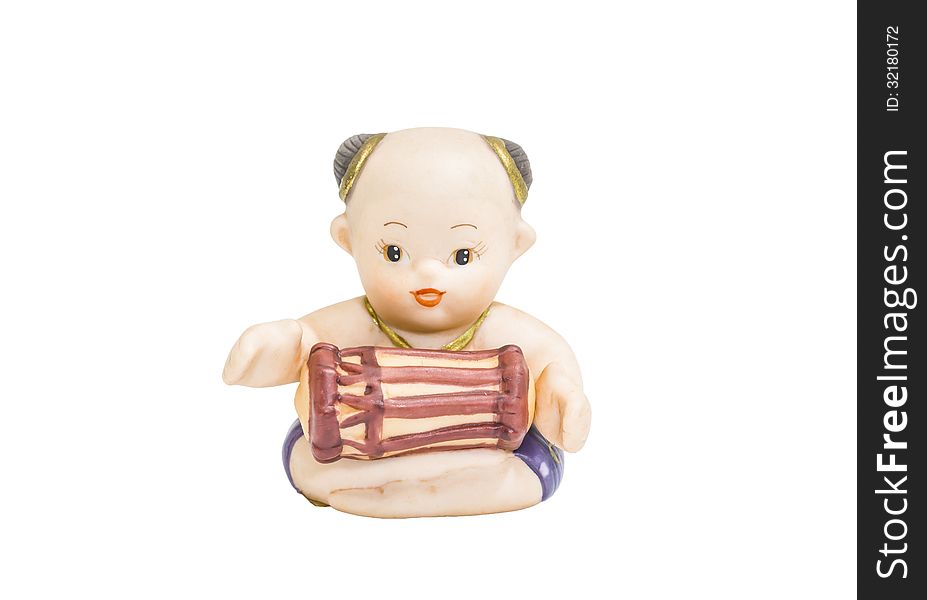 Thai musical instrument dolls with white background. Thai musical instrument dolls with white background.