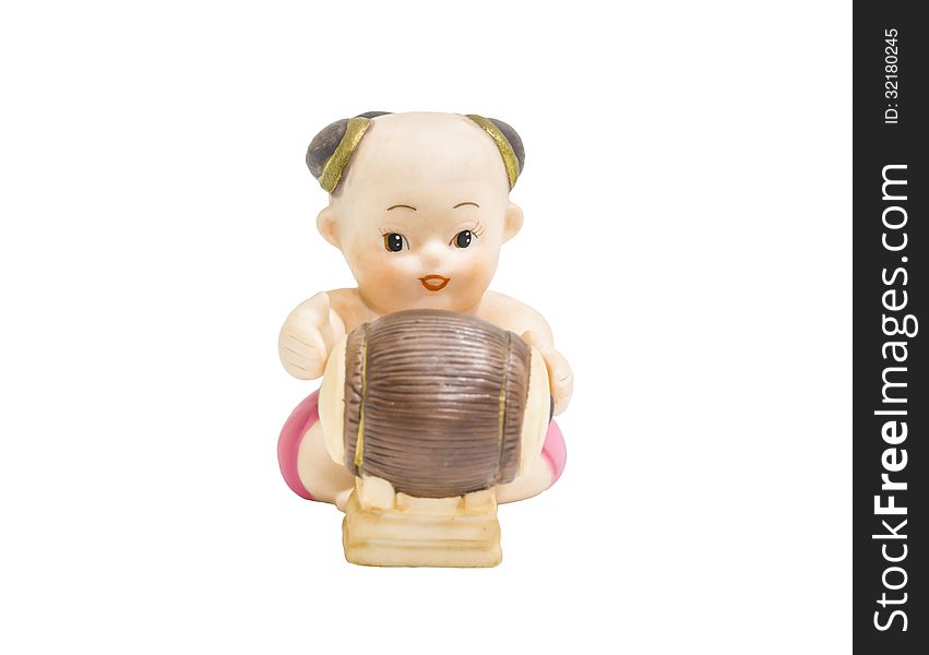 Thai musical instrument dolls with white background. Thai musical instrument dolls with white background.