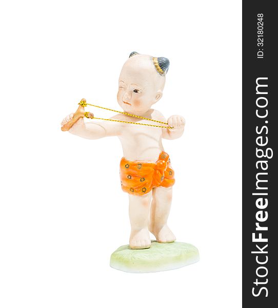Thai doll with white background.