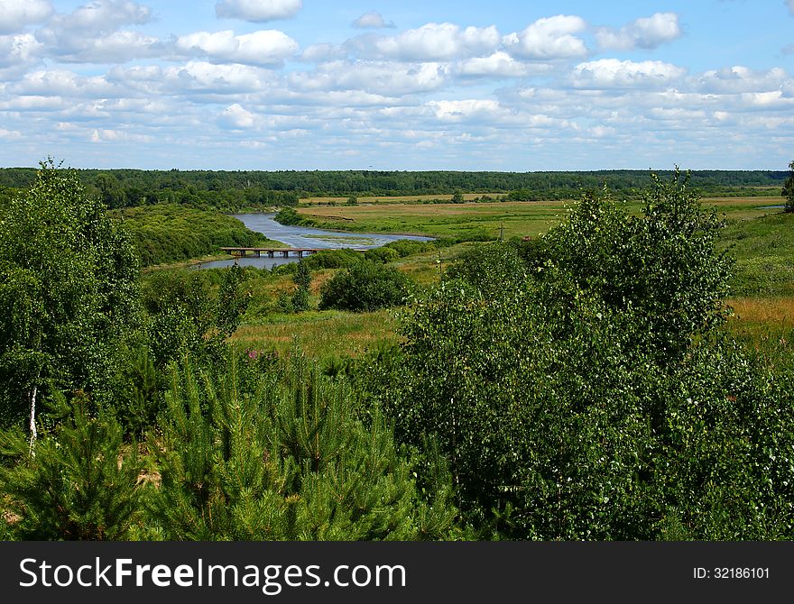 Green Country landscape with river