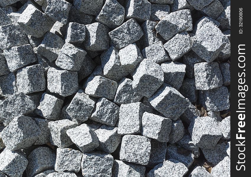 Pile of gray paving stones. Can be used as background. Pile of gray paving stones. Can be used as background