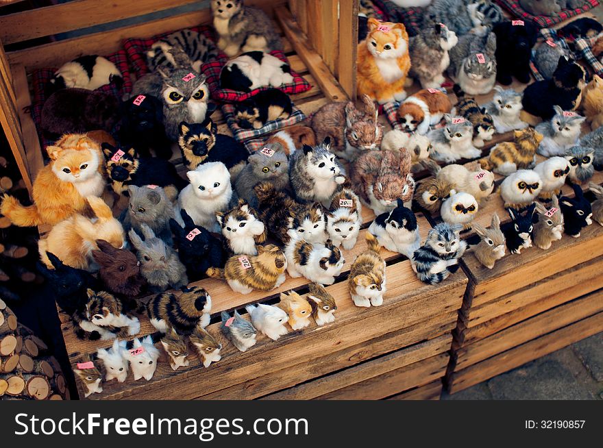 Stuffed Toys At Market Place In WrocÅ‚aw
