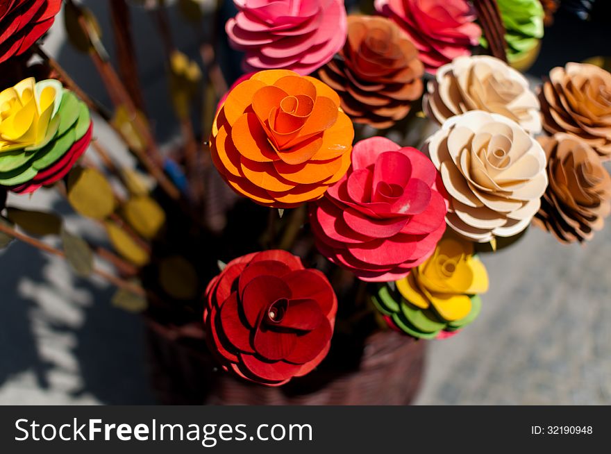 Artificial Flowers Made From Wood