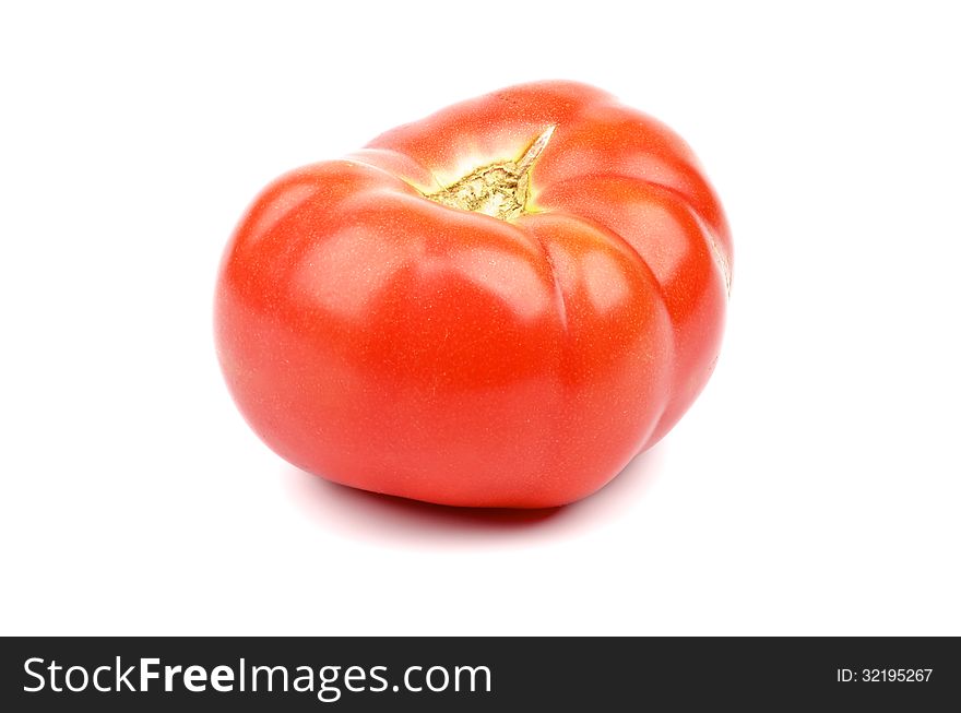 Big Ripe Tomato isolated on white background