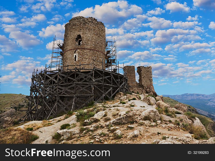 Cembolo Genoese fortress in Balaklava, Crimea, Ukraine