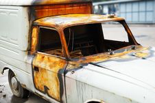 Burnt Down Car Royalty Free Stock Photography Burnt Down Car Royalty Free Stock Photography