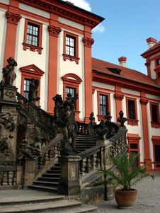 Troya Castle,stairway,Prague Stock Photography