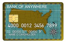 Credit Card With Map Of Usa Stock Photography Credit Card With Map Of Usa Stock Photography